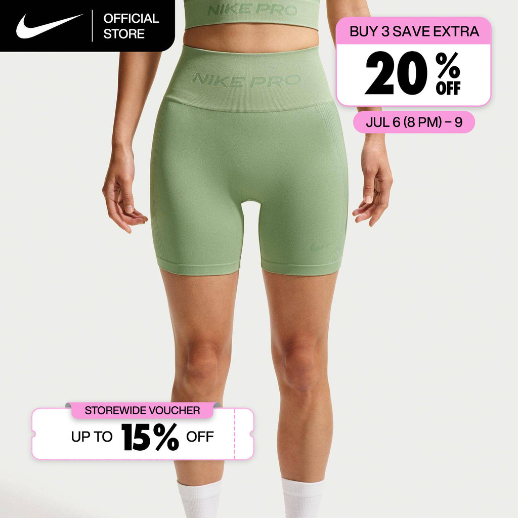 Nike Dri-FIT Women's Pro Seamless High-Waisted 5" Biker Shorts - Steam [IF1211-006]