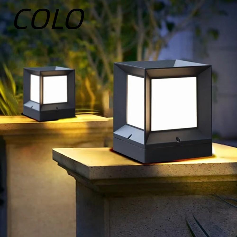 COLO ไฟ Led โพสต์กลางแจ้ง, ไฟคอลัมน์ติดตั้งตู้ 220V, โมเดิร์น E27 คอลัมน์ Pier IP54 กันน้ํารั้วหมวกล