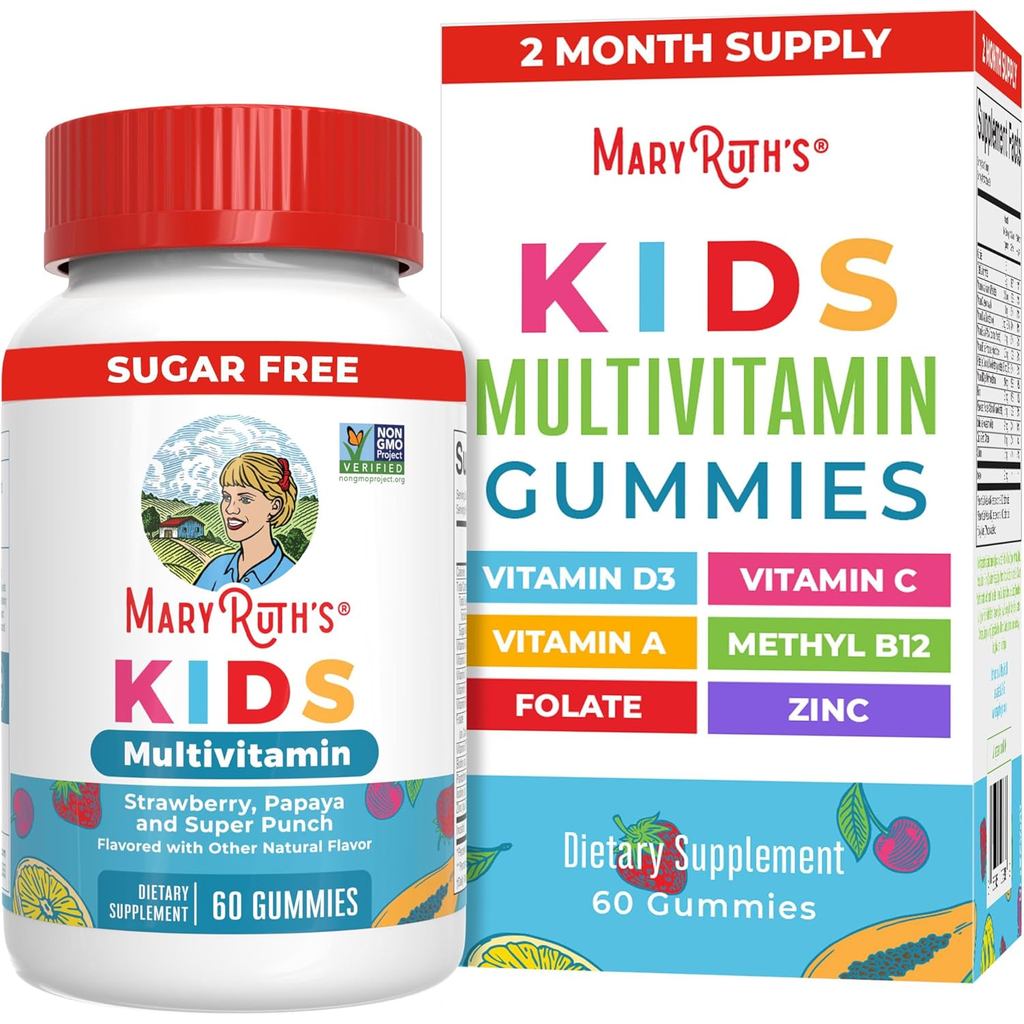 MARYRUTH'S Kids Vitamins | Multi | Sugar Free | 2 Month Supply | Kids Multivitamin Gummies for Ages 