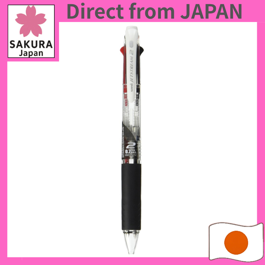 Uni Jetstream Ballpoint Pen, 2-Color (Black and Red Ink), 0.7 mm, Transparent (SXE230007.T)