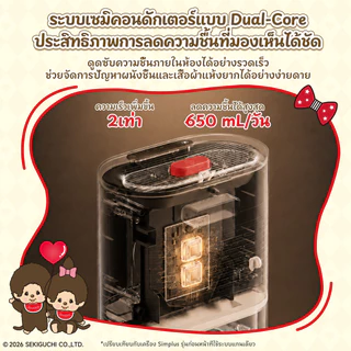 Simplus x Monchhichi LiteDry C4 เครื่องลดความชื้น 2in1 ฟอกอากาศ HEPA H11 เงียบ ประหยัดไฟ ห้องนอน CUSH009MC