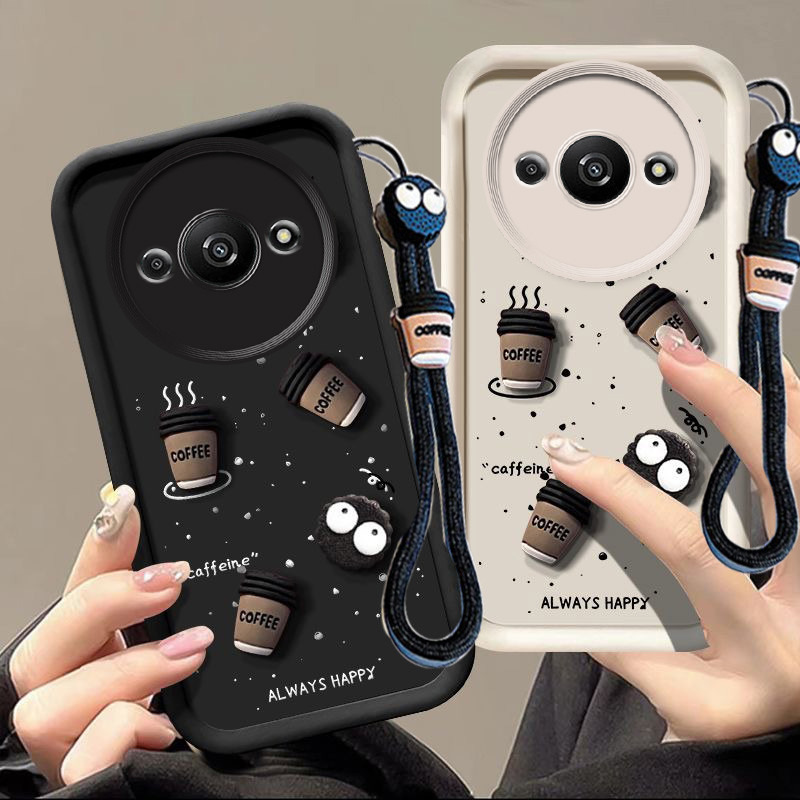 Redmi a3 case poco c61 case 3D Cup Design เคสโทรศัพท์มือถือ TPU ทนทาน