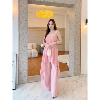 A1029 ชุดจั๊มสูทออกงาน จั๊มสูทเกาะอก ชุดออกงาน
