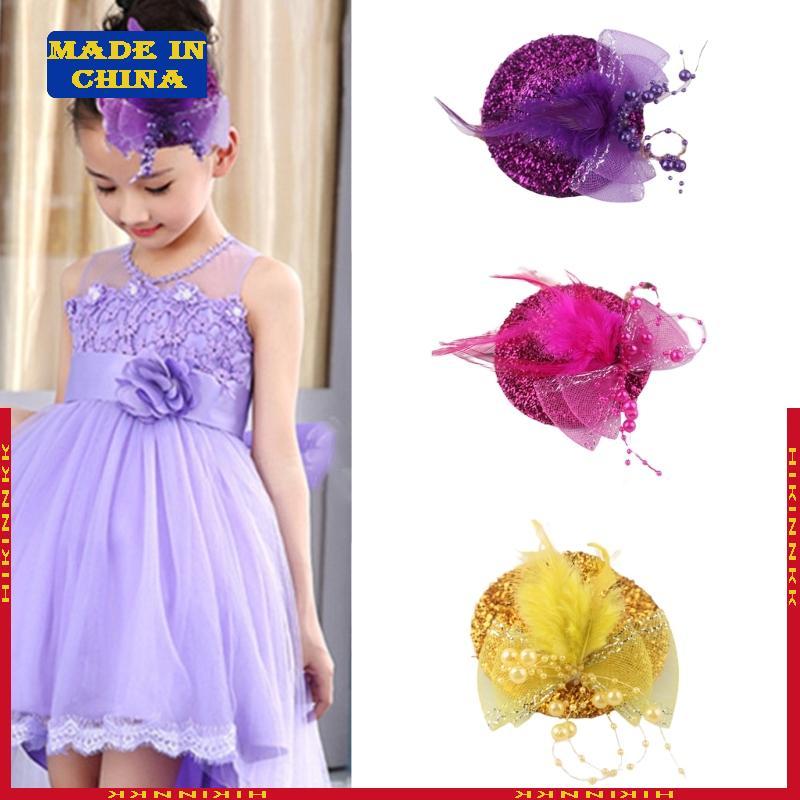 HIK Party Fascinator Girl Fascinator Hat with Glitter Feather Fascinator