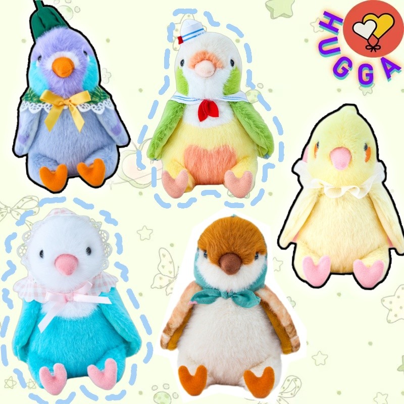 HUGGA สนุก Caique นกแก้ว Pigeon Sparrow ตุ๊กตาน่ารัก Peony Parrot Plushy ตุ๊กตาเดสก์ท็อปตกแต่ง Stuff ของเล่นคู่ของขวัญ Custom Stuff ของเล่นของขวัญใหม่ตุ๊กตาของเล่นขายส่ง
