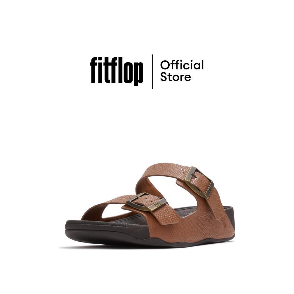 FITFLOP GOGH MOC BUCKLE EMBOSSED-LEATH รองเท้าแตะผู้ชาย