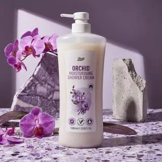 Boots Orchid Moisturising Shower Cream 1000ml. บู๊ทส์ ออร์คิด มอยส์เจอร์ไรซิ่ง ชาวเวอร์ ครีม 1000มล.