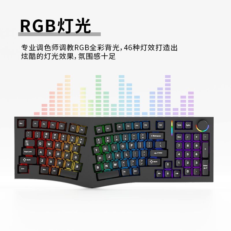 FEKER Alice98pro Ergonomics 3°Slope Full Key Hot Plug RGB คีย์บอร์ดเครื่องกลสํานักงานสามโหมด