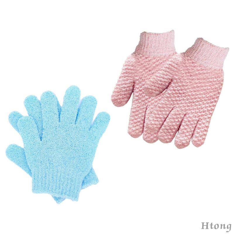 [Htong] Reusable Exfoliate Bath Gloves ผลิตภัณฑ์ทําความสะอาดผิว Dead Skin Removal Mitt สําหรับขาร่าง