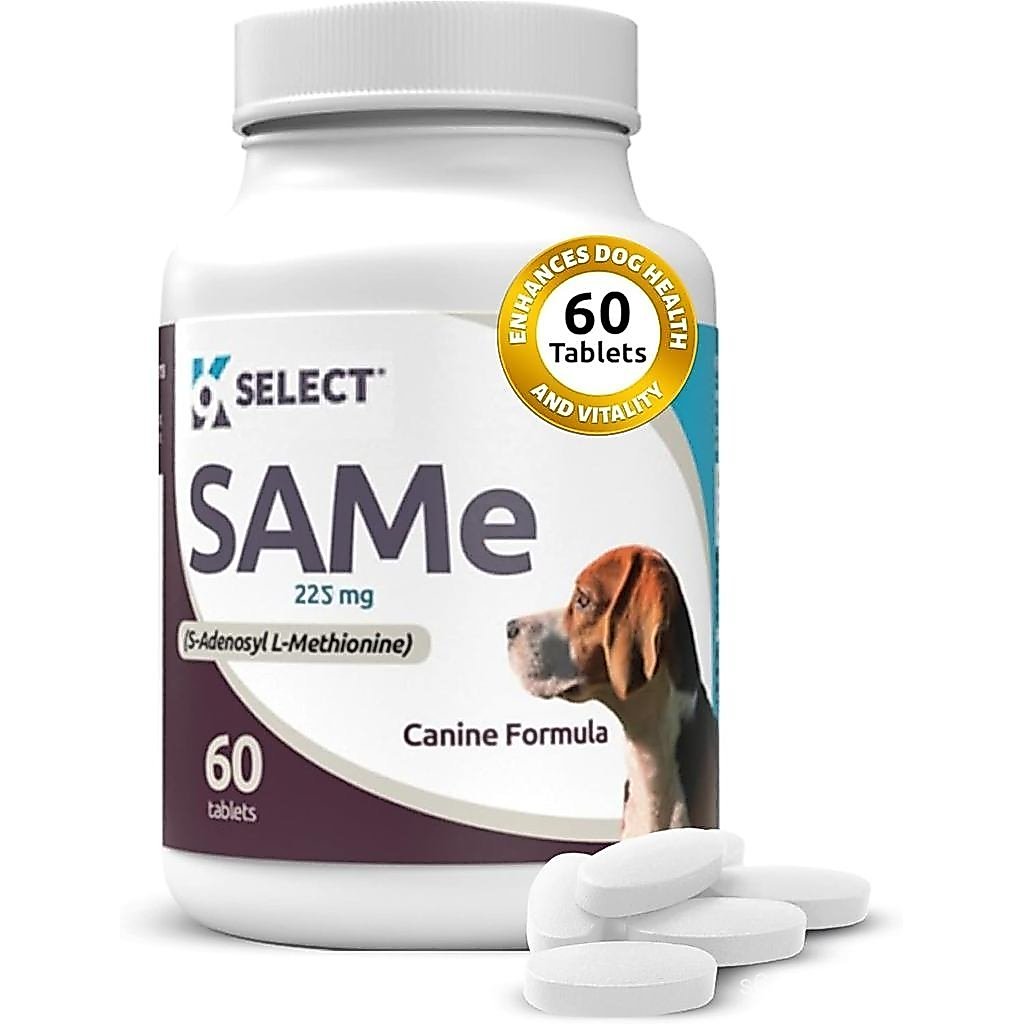 K9 เลือก SAM-e สําหรับสุนัข: 225 มก., 60 เม็ด Active S-Adenosyl-L-Methionine Liver อาหารเสริม - Cogn