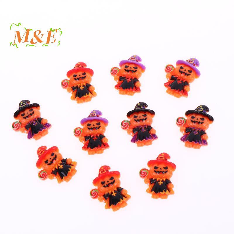 [M&E] ฮาโลวีน DIY Craft เรซิ่น Charms 5 ชิ้นฟักทอง Wizard Ja รูปแบบกันน้ําสําหรับงานปาร์ตี้โปรดปรานเ