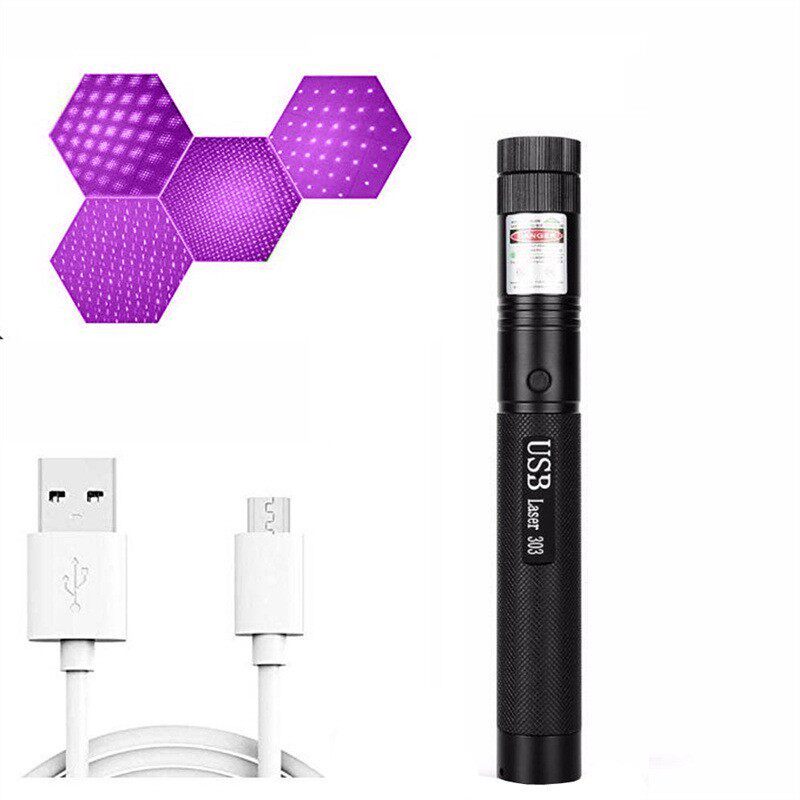[ของแท้] ไฟฉายเลเซอร์แบบชาร์จ USB เลเซอร์กําลังสูงปากกาเลเซอร์แว่นตาป้องกันสีฟ้าปากกาทดสอบ UV Curing