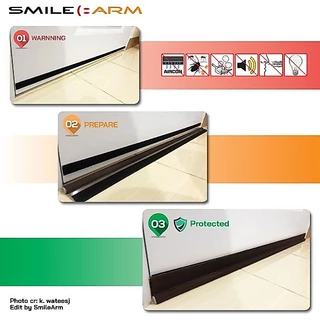 [เซ็ท 3 แถม 1!!] SmileArm® ที่กั้นประตู แถบเวลโครเทป ฟองน้ำด้านเดียว กาว2หน้า กันฝุ่น-ใช้ได้กับประตูทุกแบบ