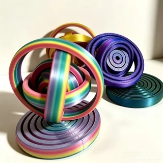 3D Rainbow หมุนโลหะ Gyro Spinner แหวน Fidget ของเล่น Anti-Anxiety ความเครียดบรรเทาโต๊ะของเล่นผู้ใหญ่เด็ก