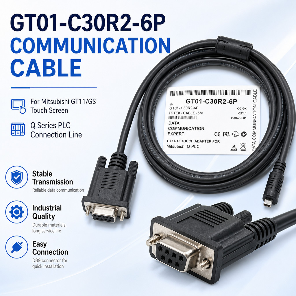 GT01-C30R2-6P หน้าจอสัมผัส Mitsubishi GT11/GS และสายเชื่อมต่อ plc ซีรีส์ Q