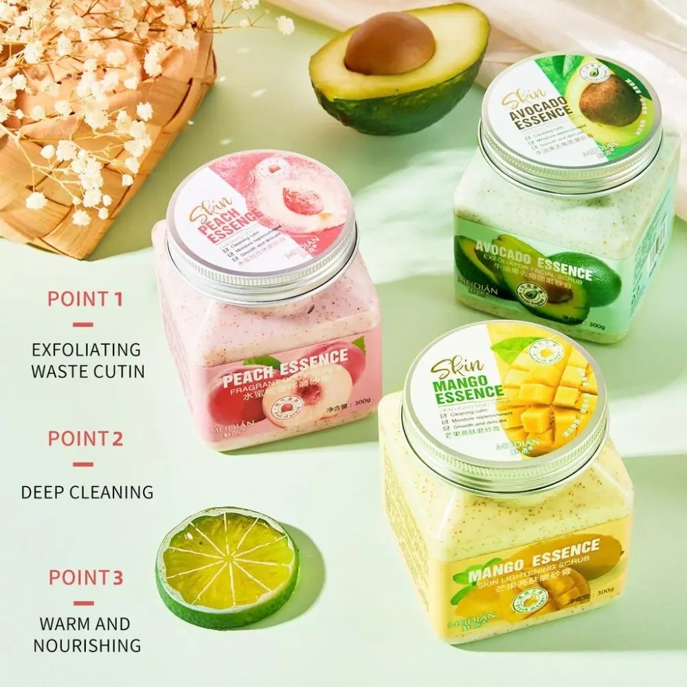 300g Avocado Body Scrub สําหรับ Body Whitening Body Scrub Whitening Bleaching Body Scrub ครีมพีช