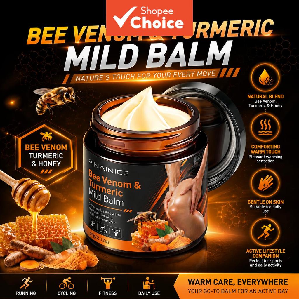 Bee Venom Turmeric Mild Balm for Active Lifestyle Warm Comfort Moisturizer for Daily Use ครีมบรรเทา 
