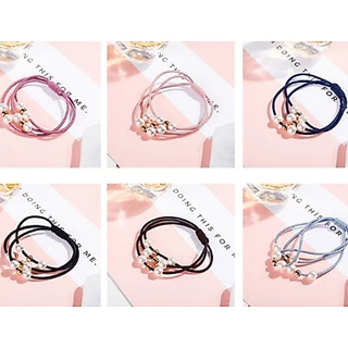 ยางรัดผมหางม้า ผู้หญิง ยางรัดผม เชือกรัดผม มุกสด ยางรัดผม มุก หลายผม ยางรัดผม