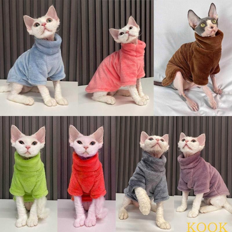 KOOK เสื้อกันหนาวแมวไม่มีขน sphynx Coat Warm Hairless Cat เสื้อผ้า Sphynx Cat Hoodie
