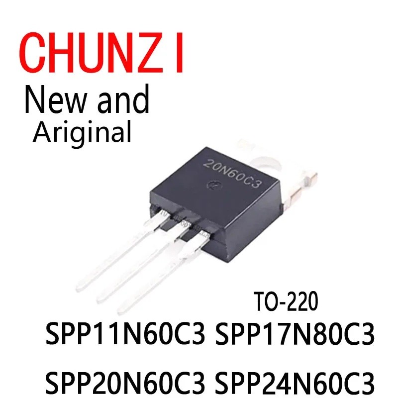 5PCS ใหม่และต้นฉบับ 11N60C3 17N80C3 20N60C3 24N60C3 TO-220 SPP11N60C3 SPP17N80C3 SPP20N60C3 SPP3 SPP
