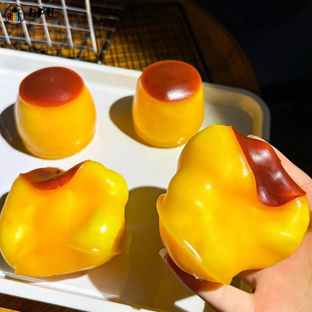 Pudding Squishy Stress Ball - ของเล่นประสาทสัมผัสรูปอาหารสําหรับเด็กบรรเทาความเครียด