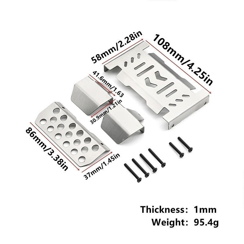 Heavy-Duty สแตนเลสแผ่นป้องกัน 1/10 YK4106/YK4107 SE/PRO โลหะแชสซีเกราะสําหรับ RC Rock Crawler อัพเกร