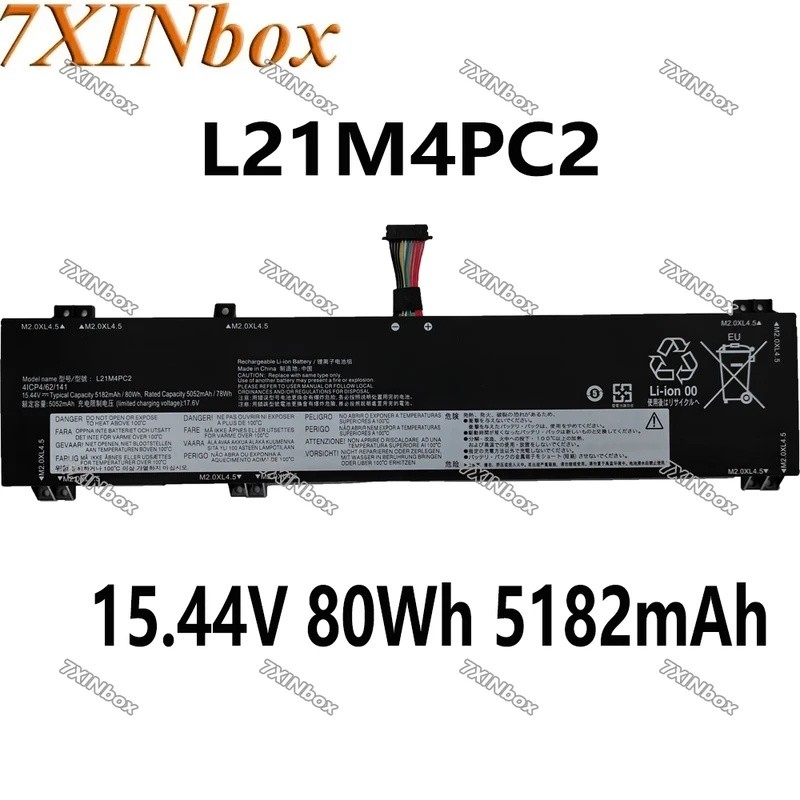 7XINbox L21M4PC2 L21M4PC3 15.44V 80Wh 582mAh แบตเตอรี่แล็ปท็อปสําหรับ Lenovo Legion 5 Pro 16 2022 Y7