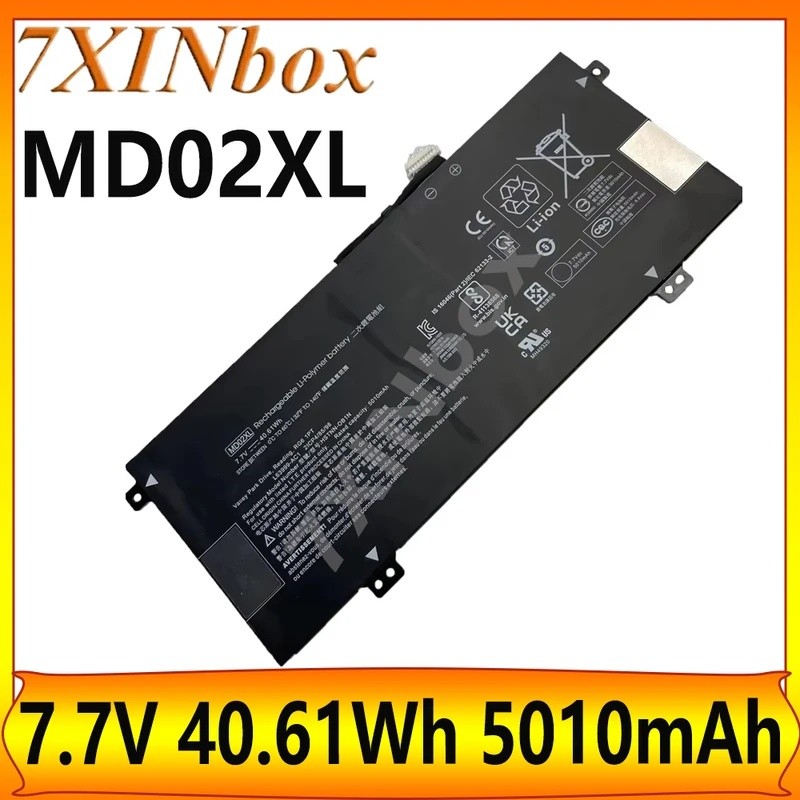 7XINbox 40.61Wh MD02XL 7.7V 5010mAh แบตเตอรี่แล็ปท็อปสําหรับ HP Chromebook X360 12B Series L63999-AC