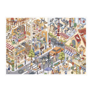 Idako [Art Blue 170.0] 4 ชิ้นขนาดใหญ่สติกเกอร์ภูมิทัศน์รหัสสินค้า Street View 3d Miniature diy Decompression SS061