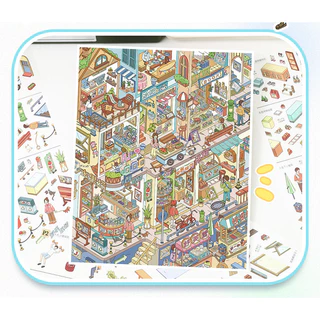 Idako [Art Blue 170.0] 4 ชิ้นขนาดใหญ่สติกเกอร์ภูมิทัศน์รหัสสินค้า Street View 3d Miniature diy Decompression SS061