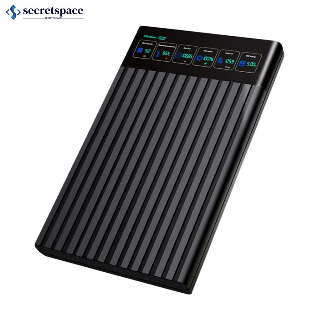 SECRETSPACE สมาร์ทจอแสดงผล 2.5′′ SATA HDD SSD Enclosure USB 3.1 Type-C 6Gbps โทรศัพท์มือถือ Hard Dri