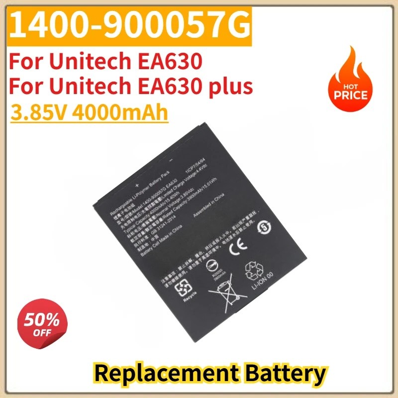 คุณภาพสูง 1400-900057G แบตเตอรี่ 3.85V 4000mAh สําหรับ Unitech EA630/EA630 plus แบตเตอรี่ทดแทนใหม่เอ