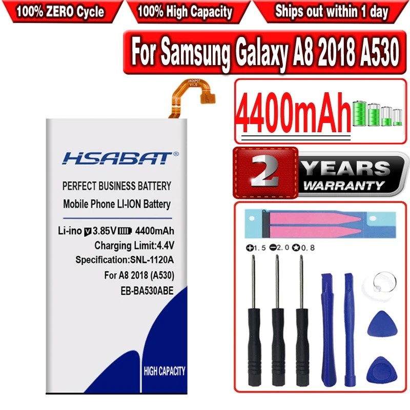 HSABAT 4400mAh EB-BA530ABE แบตเตอรี่สําหรับ Samsung Galaxy Galaxy A8 2018 A530 SM-A530F SM-A530 A530