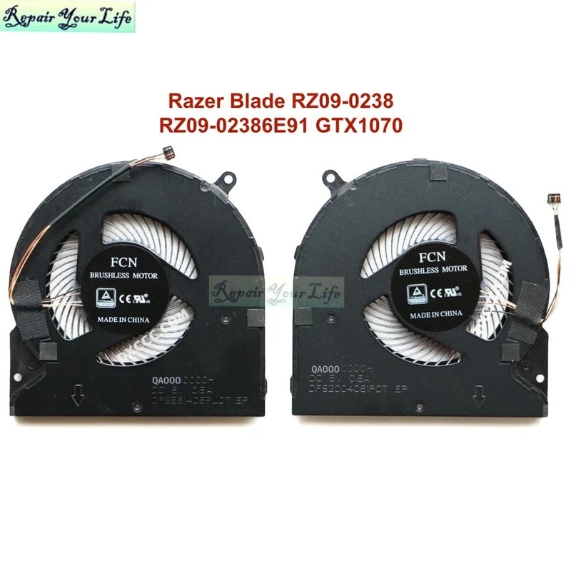 แล็ปท็อป CPU GPU พัดลมระบายความร้อนสําหรับ Razer Blade 15 RZ09-0238 2386E91 02385E92 GTX1070 Cooler 