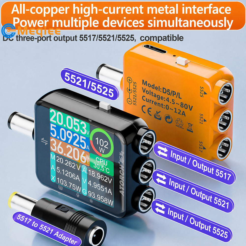 D5P DC4.5-80V 0-6A 0-960W หน้าจอสัมผัสความแม่นยําสูงดิจิตอลแรงดันไฟฟ้า Current และ Power Meter DC5.5