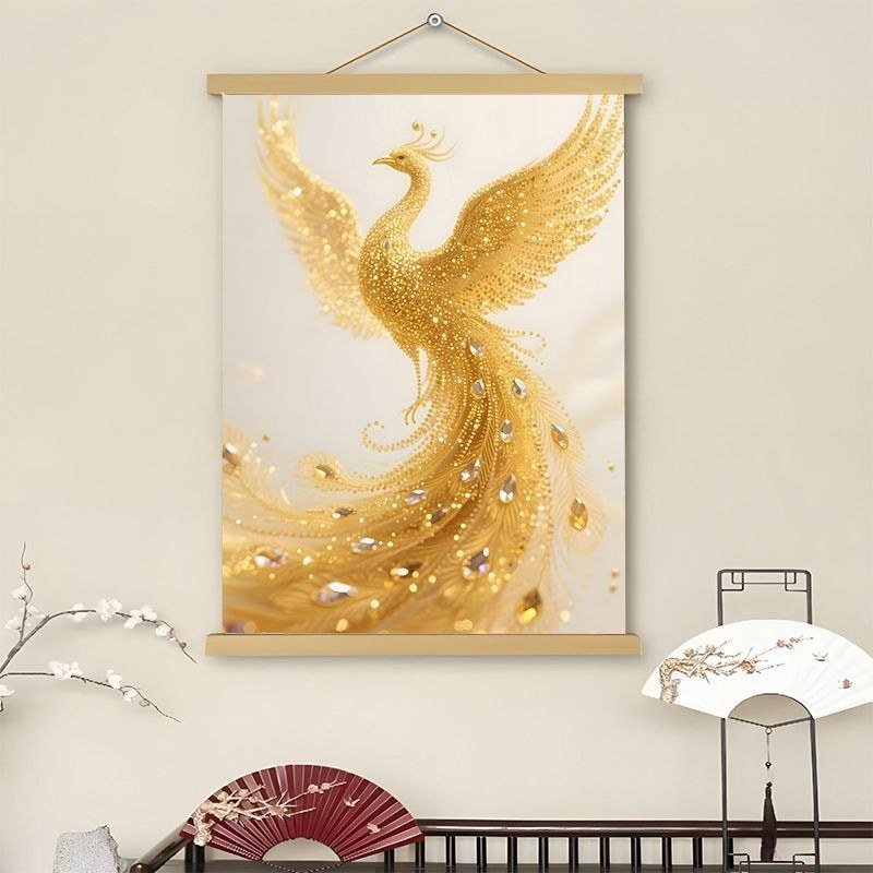 Phoenix Nirvana Lucky ภาพวาดห้องนอนสํานักงานห้องนั่งเล่นตกแต่งผนังภาพวาดสไตล์ประณีต Lucky Phoenix#现货