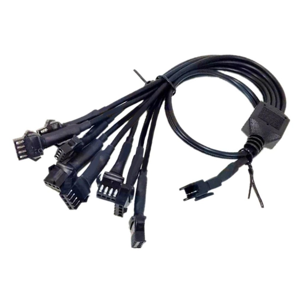 1 ถึง 8 Y Splitter สายไฟ 8 Way Extension Cable 4-pin RGB Strip LED Glow Rock Light สายไฟสําหรับรถยนต
