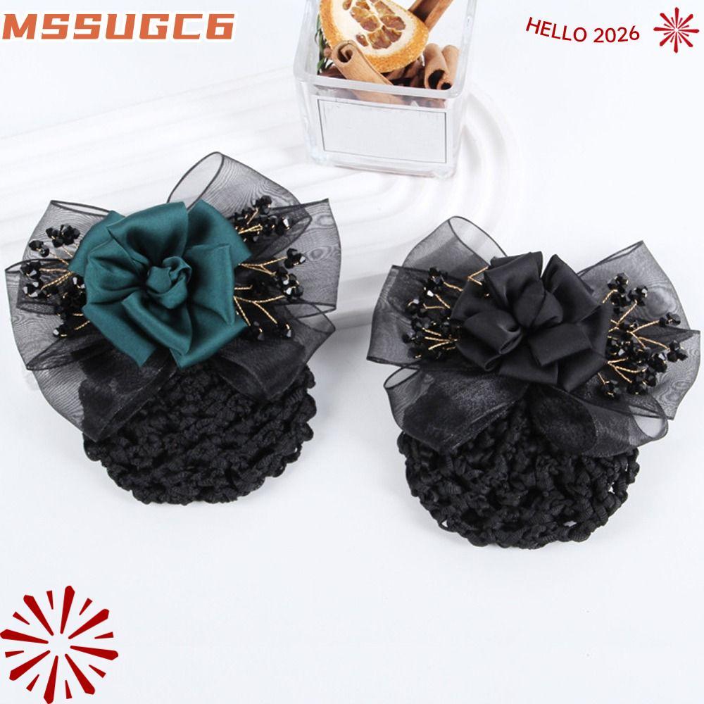 MSSUGC6 Hairnet Cover, Chiffon Hair Accessories Hair Bag, Elegant Retro Horsetail Clip Nurse