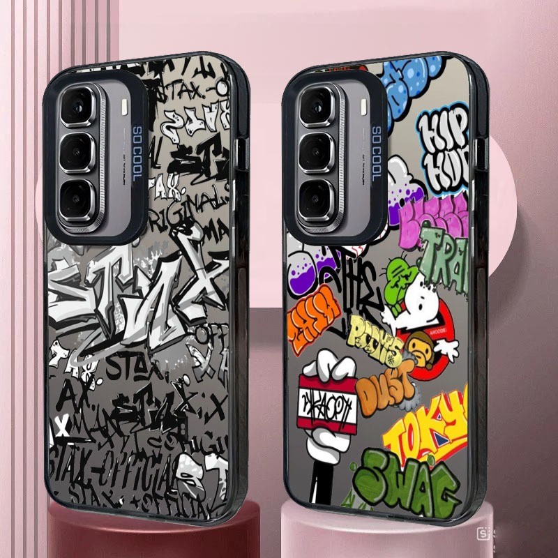IMD เคสสีดํา Infinix Hot 60I 60 Pro 50 4g 50 5g 50 Pro 50 Pro+ 50i เคสโฮโลแกรม JY-73