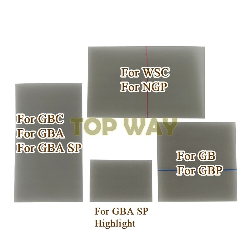 2PCS หน้าจอปรับเปลี่ยนสําหรับ Gamboy GB สําหรับ GBA SP Highlight สําหรับ GBC GBA WSC GBASP NGPC Pola