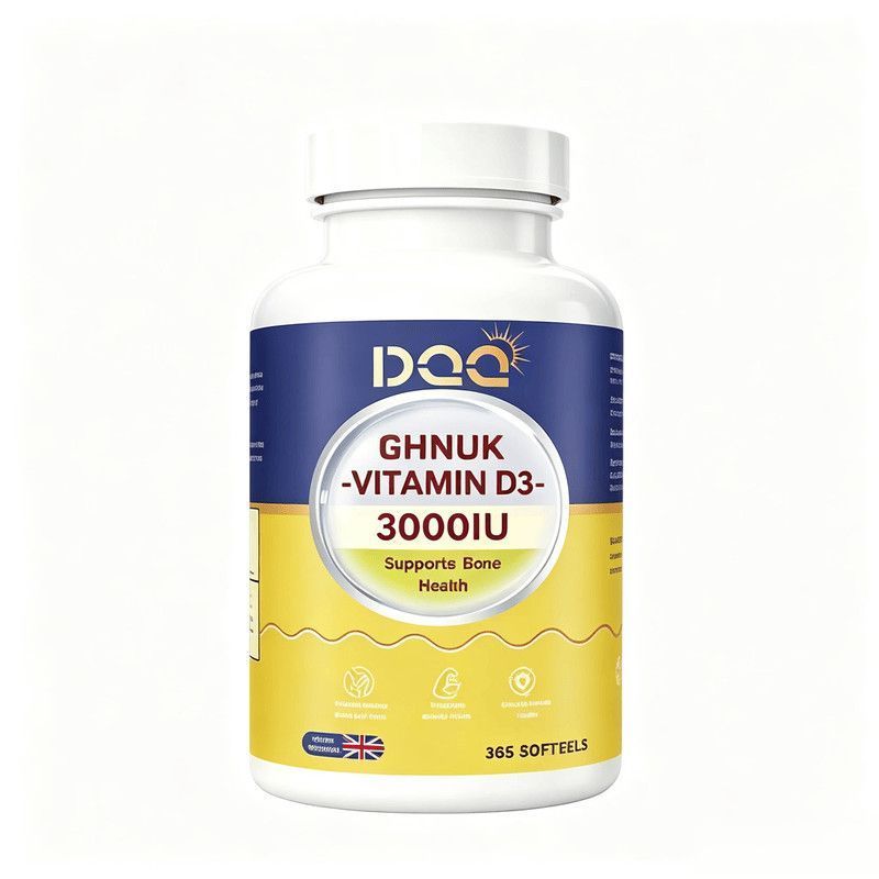 DQQ UK 3,000iu วิตามิน d3 เนื้อหาสูง 365 แคปซูล|Bottle อาหารเสริมเยาวชนสําหรับผู้ใหญ่ D Value DQQ UK