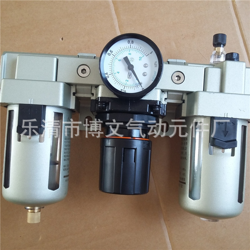AC4000-04 ชุดประมวลผลลมแบบสามในหนึ่งเดียว, ตัวกรองอากาศ, วาล์วลดแรงดัน, ชุดกรองน้ำมันและละอองน้ำมัน