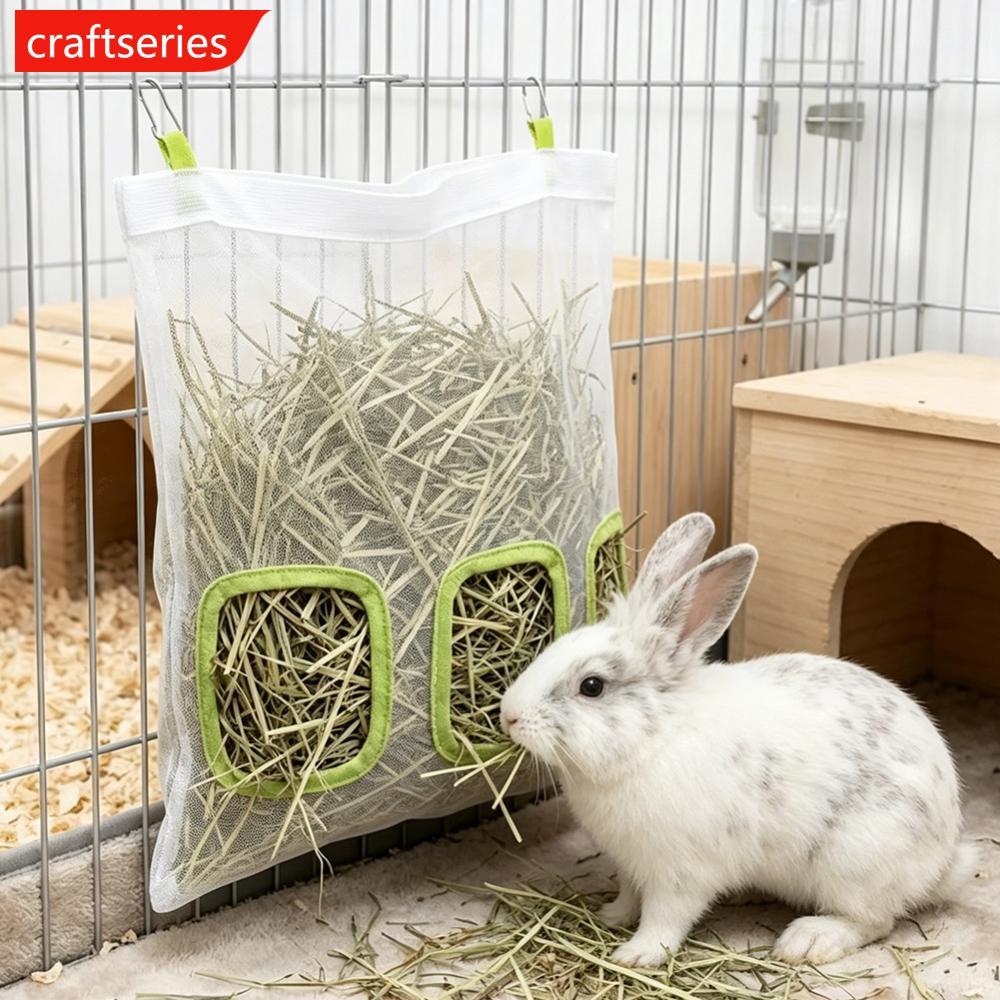 CRAFTSERIES กระเป๋าแขวนโปร่งใส Hay Feeder กระเป๋าเหมาะสําหรับกระต่ายหรือหนูตะเภาสัตว์เลี้ยงขนาดเล็กท