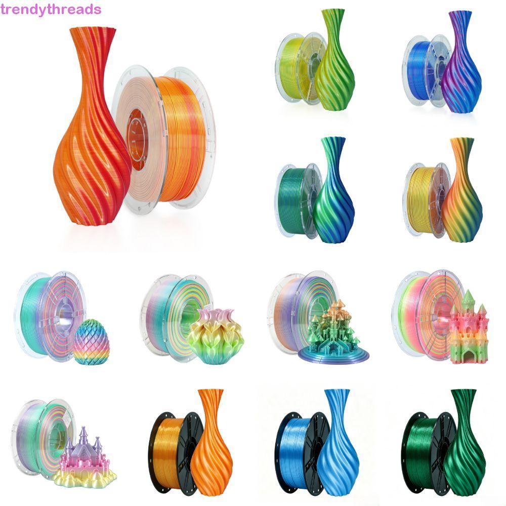TRENDYTHREADS 3D Printer Filament, 1.75 มม. PLA PLA PLA Filament, การพิมพ์ความเร็วสูงสีรุ้งหลายสีชั้