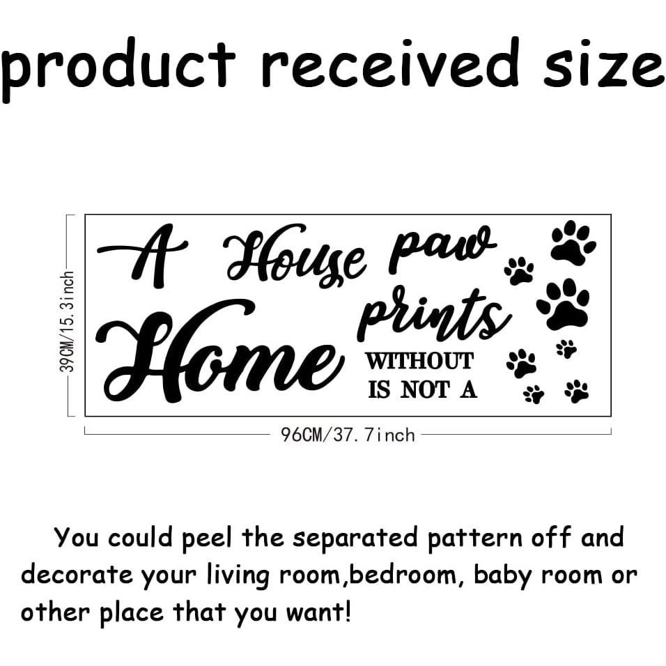SUPERDANT ตลกคําคมสติ๊กเกอร์ติดผนังสัตว์ Paw พิมพ์ Wall Decor A House ไม่ใช่บ้านไม่มี Paw พิมพ์น่ารั