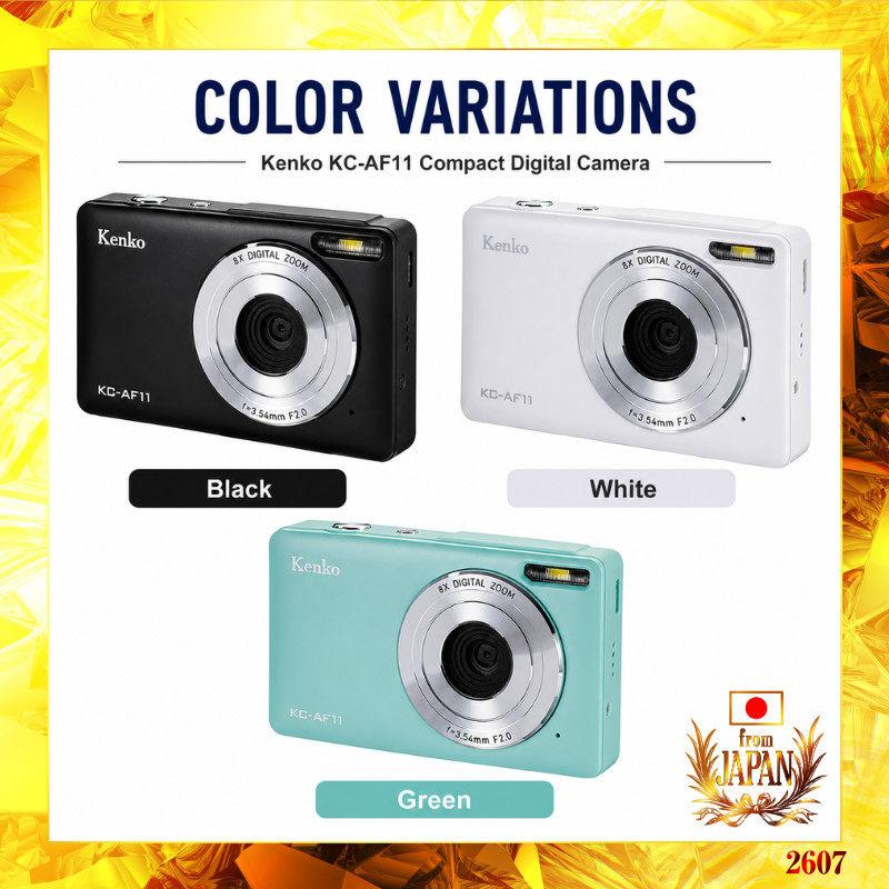 [Kenko] KC-AF11 Compact Digital Camera 5MP Autofocus 8x Digital Zoom 2.4-inch IPS 3 Colors