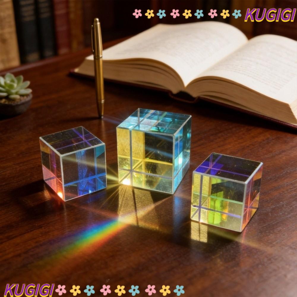 KUGIGI Magic Prism Cube, 15/20 มม.สี Cube Prism, การศึกษาการศึกษาของเล่น Stained Glass Beam Splittin