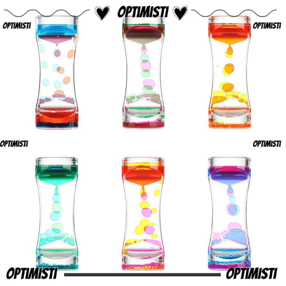 OPTIMISTI8E นาฬิกาทรายหัตถกรรม Double Color Dynamic Oil Drop Liquid Timer