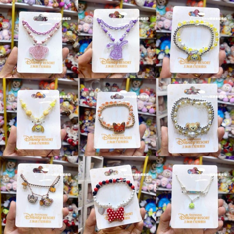 เซี่ยงไฮ้ดิสนีย์ในประเทศแท้ Daigou Duffy Bear Shirley May Mickey Minnie สร้อยข้อมือการ์ตูนอะนิเมะสร้