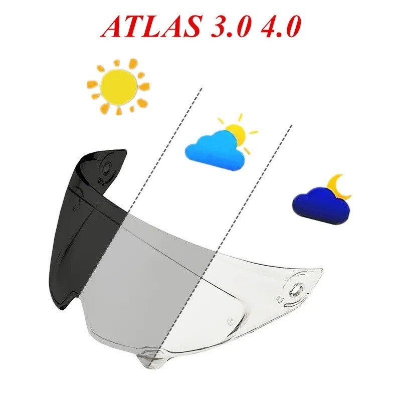 Atlas 3.0 หมวกกันน็อคVisorสําหรับRUROC ATLAS 3.0 4.0 หมวกกันน็อครถจักรยานยนต์Visorแว่นตาชุบSi